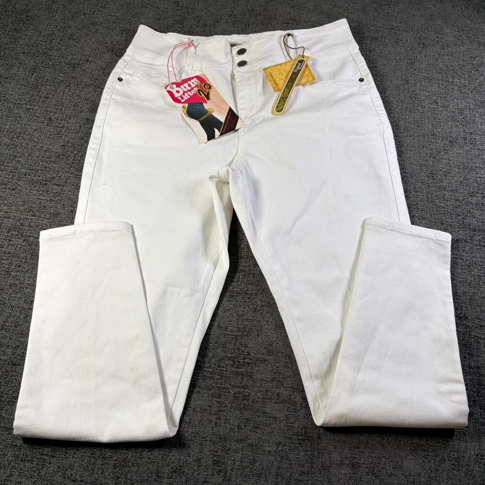 Hybrid & Co Size 14 White Superstretch Denim Jeans Womens with Bum Lifter NWT